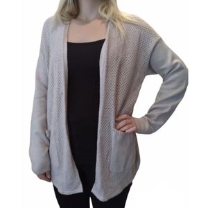 Gray waffle front fly away cardigan size S